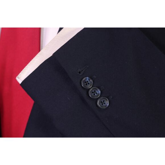 Ying Tai Ltd Bespoke Navy Blue Wool Fleece 2-Btn Handmade Suit 44R - Picture 7 of 10